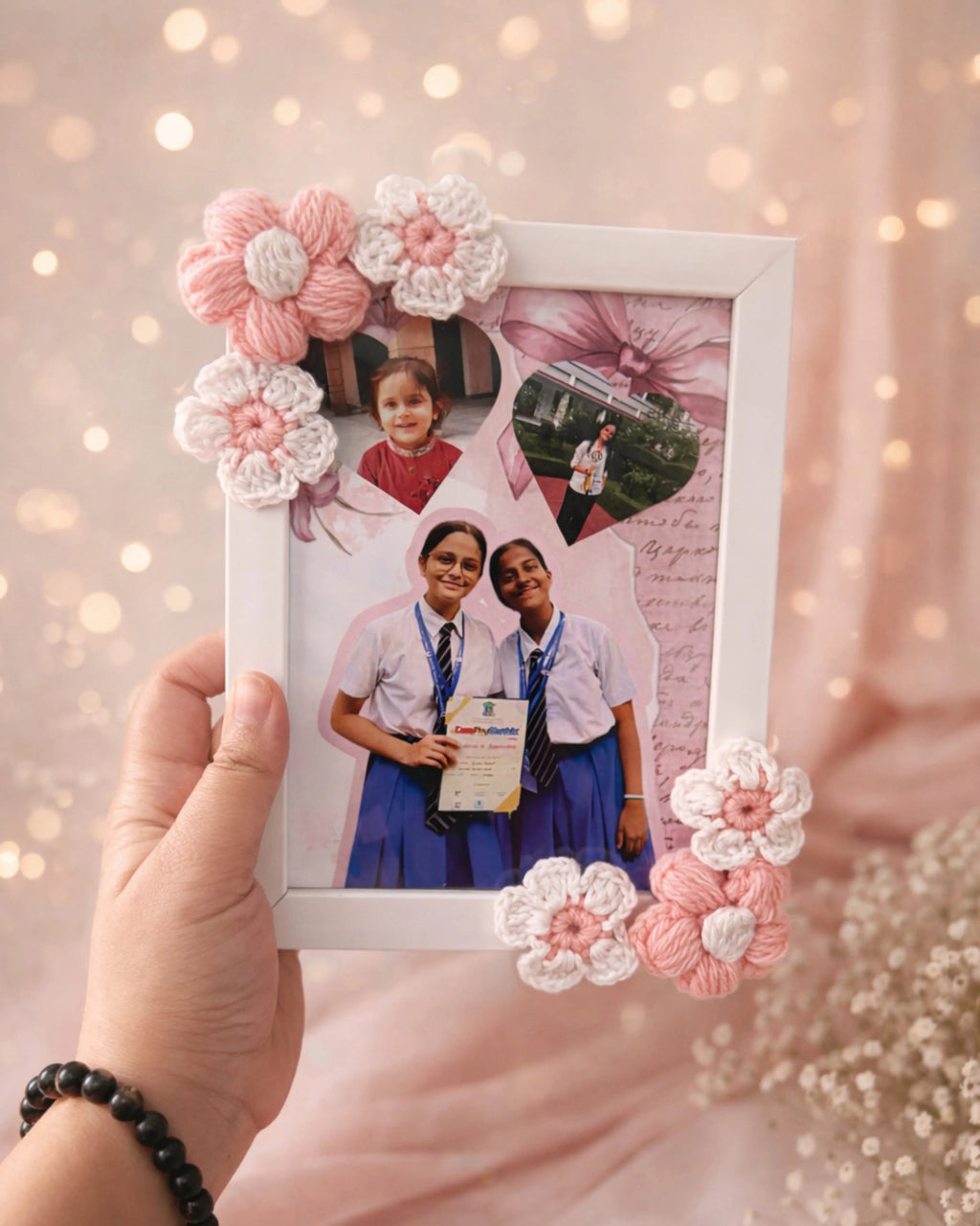 personalised crochet photo frame unique handmade gift India