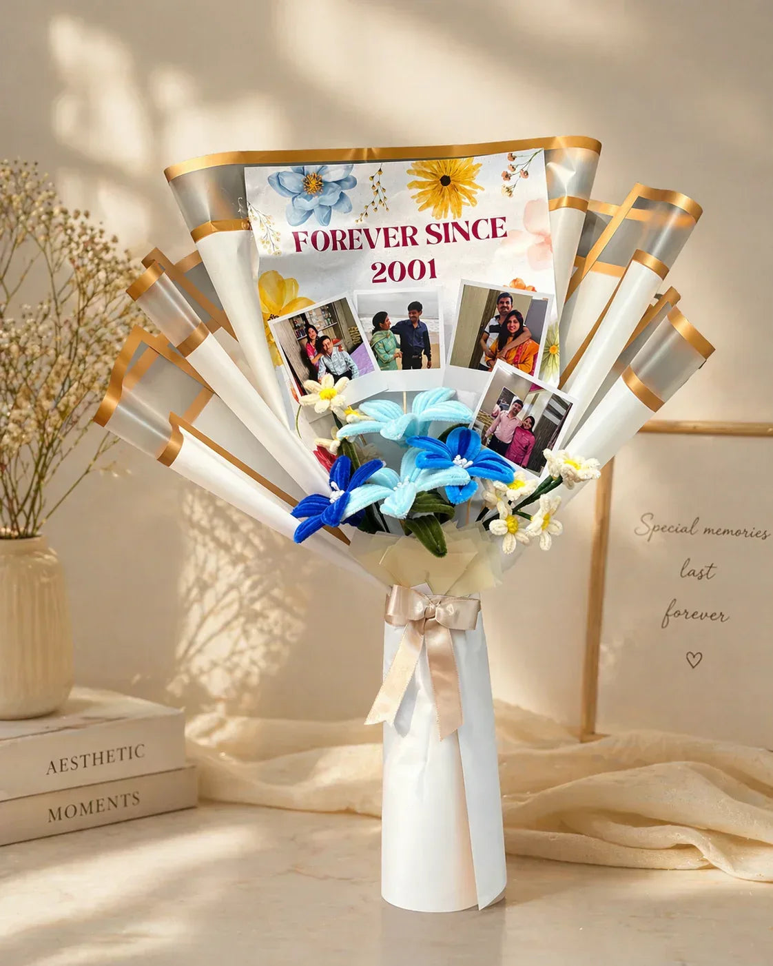 handmade fuzzy stick bouquet unique gift for boyfriend India