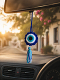 handmade crochet nazar evil eye car charm hanging gift India