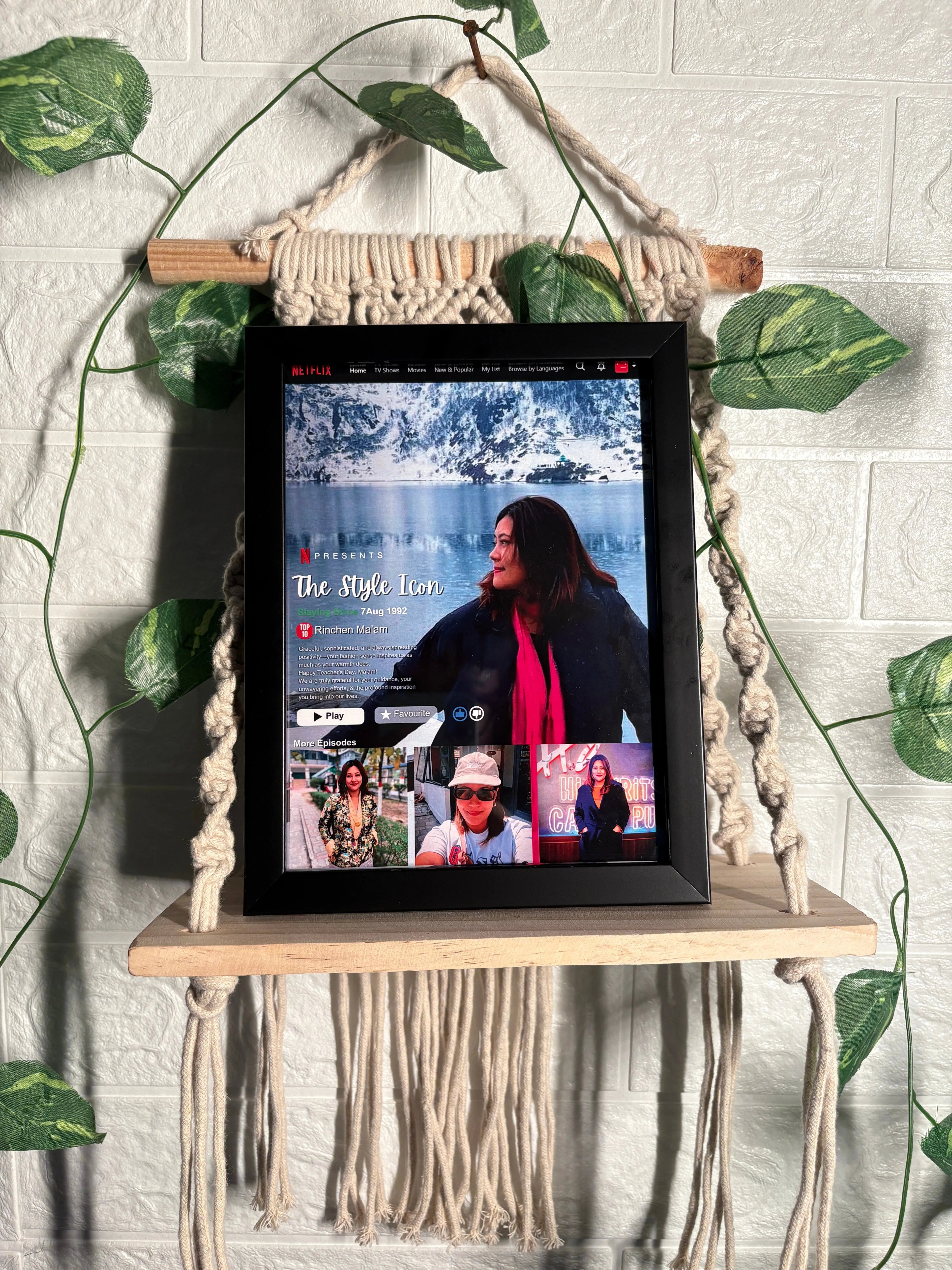 Netflix Frame-Frame-Loveablesbyshivi-Color:Black-Size:5inch * 7 inch-Loveablesbyshivi