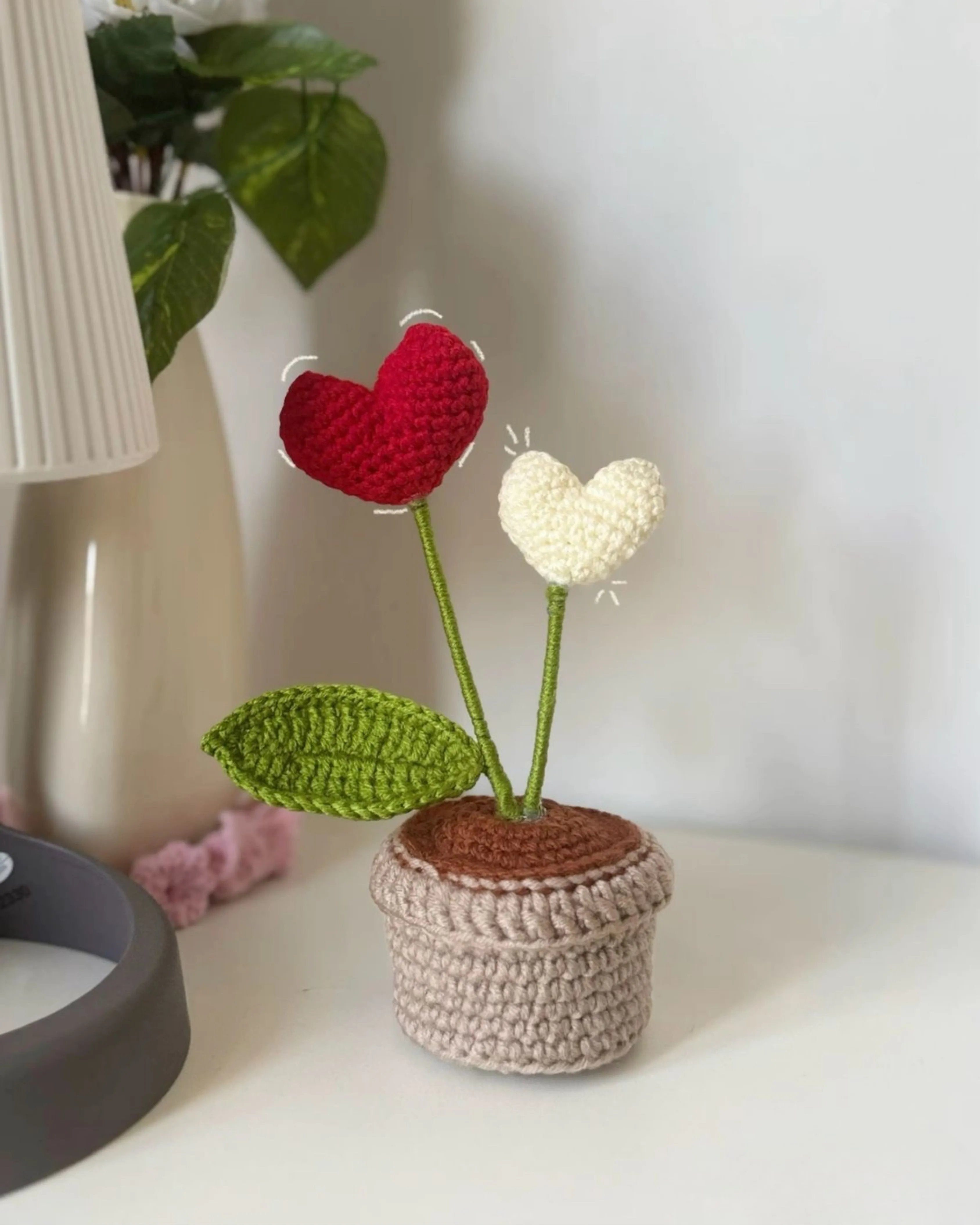 handmade two hearts crochet pot unique anniversary gift India