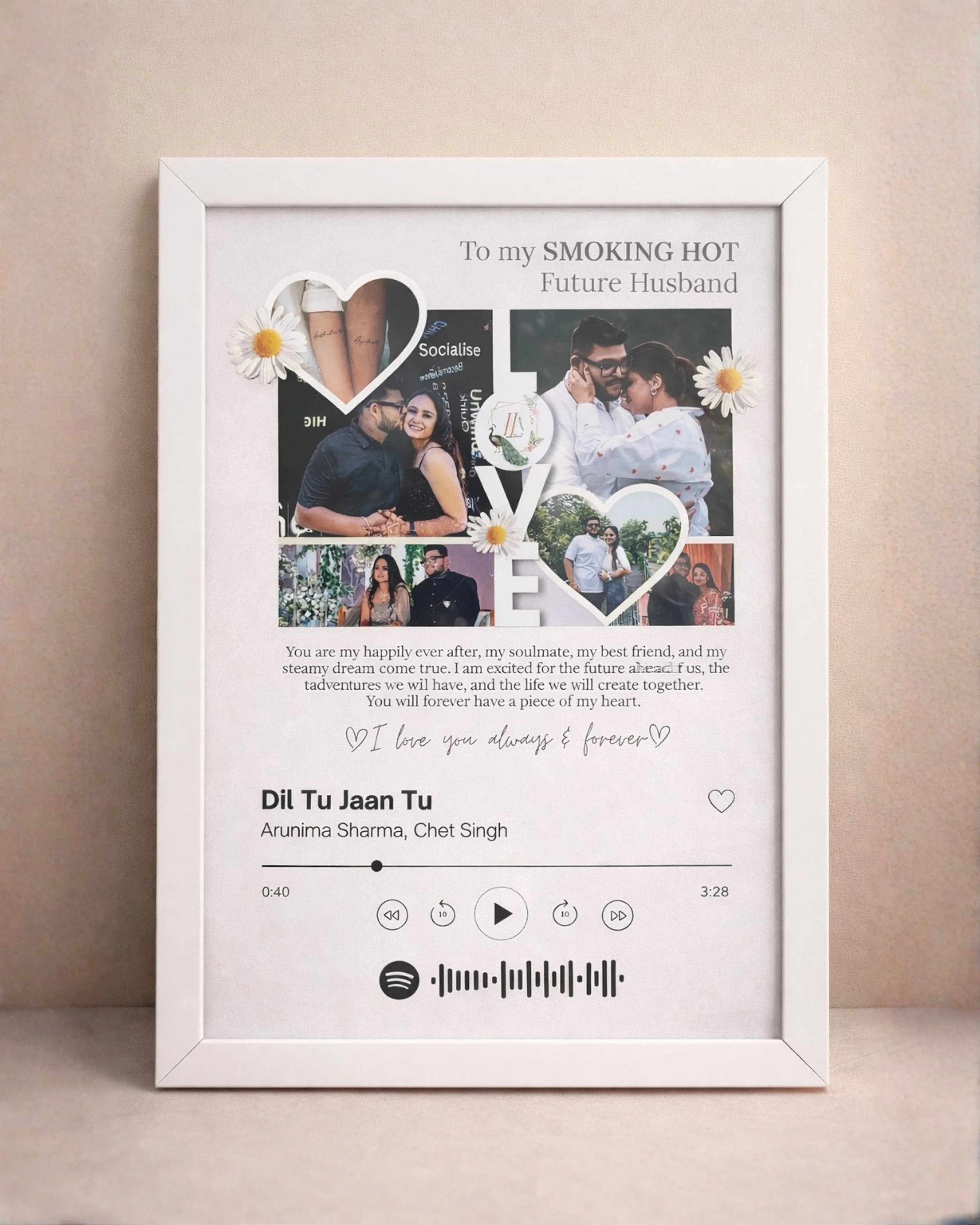 personalised love photo frame gift for girlfriend couples India