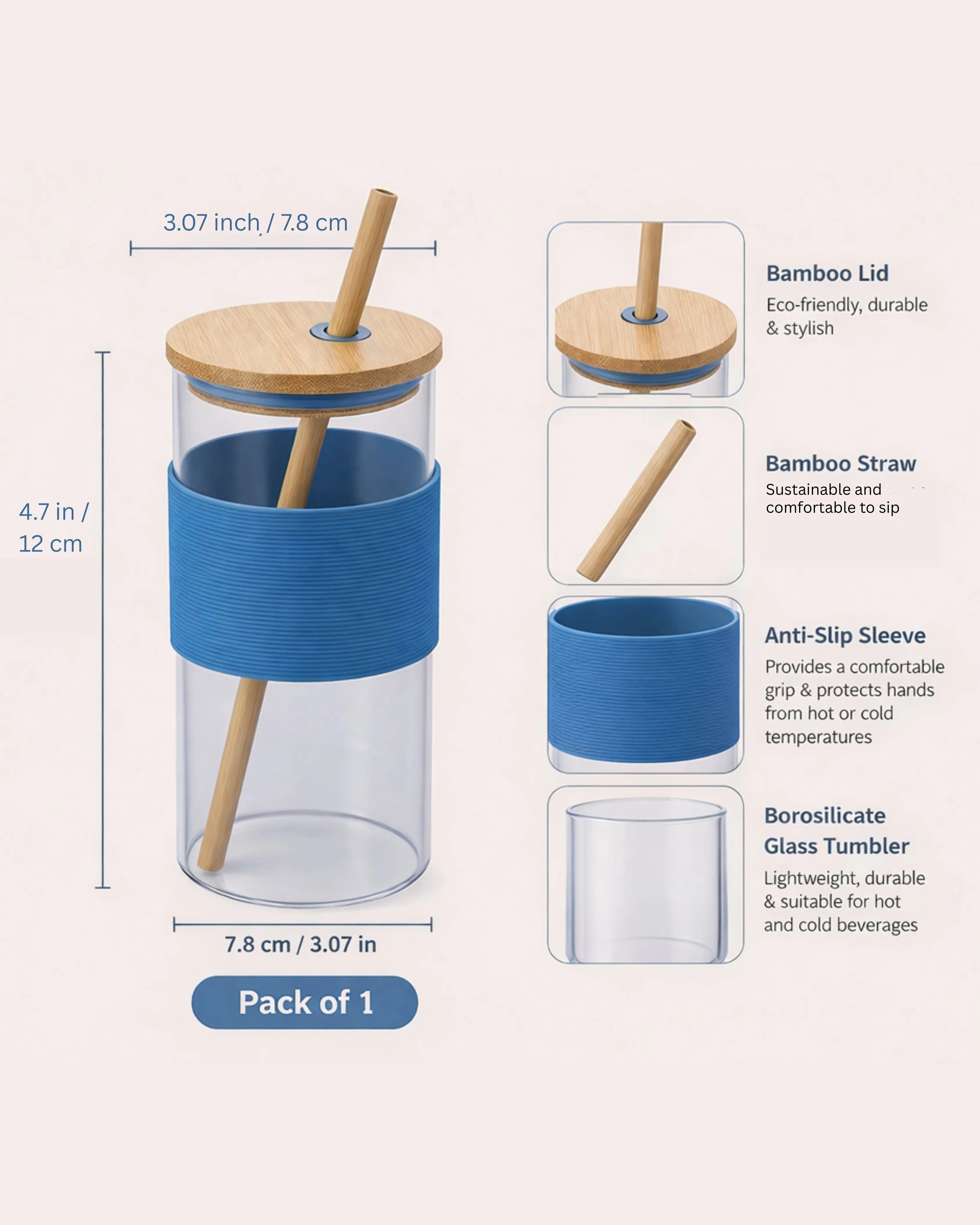 Long Glass Tumbler--Loveablesbyshivi-Loveablesbyshivi