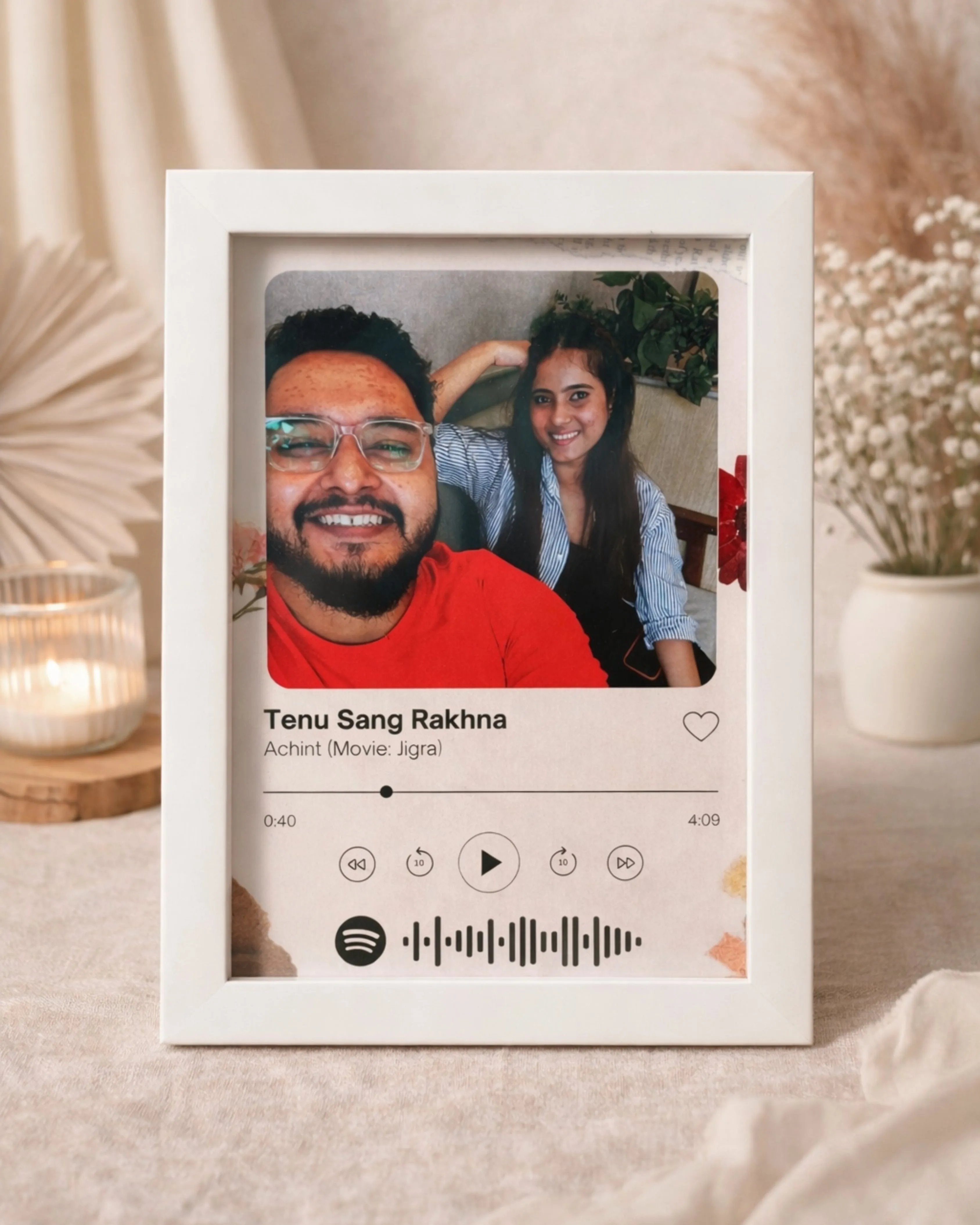 Spotify Frame-Frame-Loveablesbyshivi-Color:White-Size:5inch by 7inch-Loveablesbyshivi