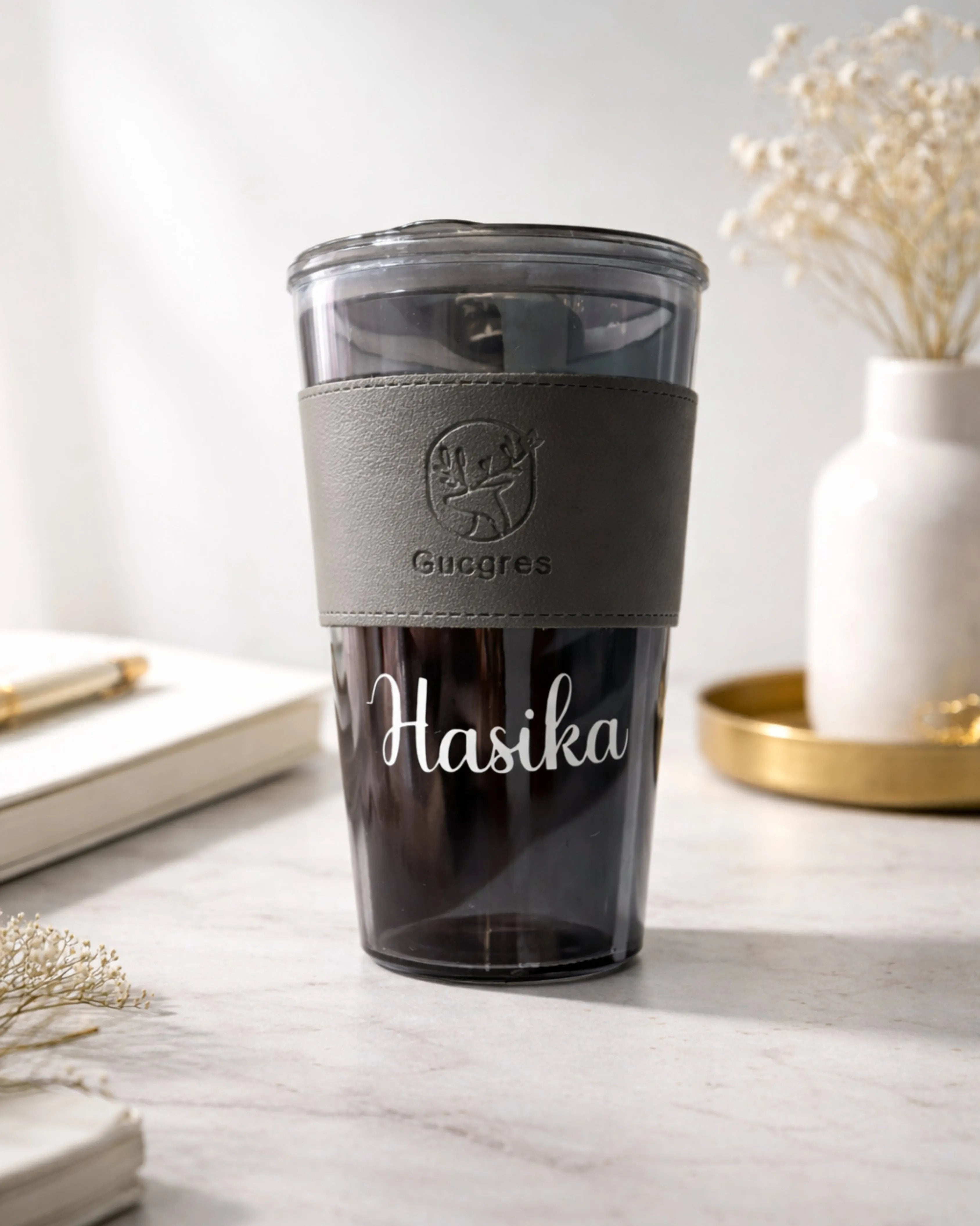 personalised leather tumbler custom name gift India